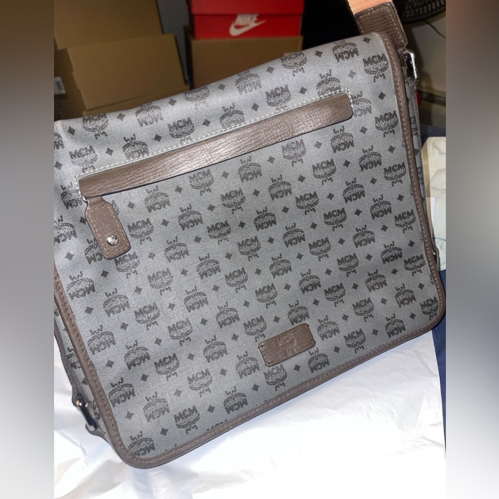 Authentic MCM Visetos Medium Messenger Bag laptop carrier